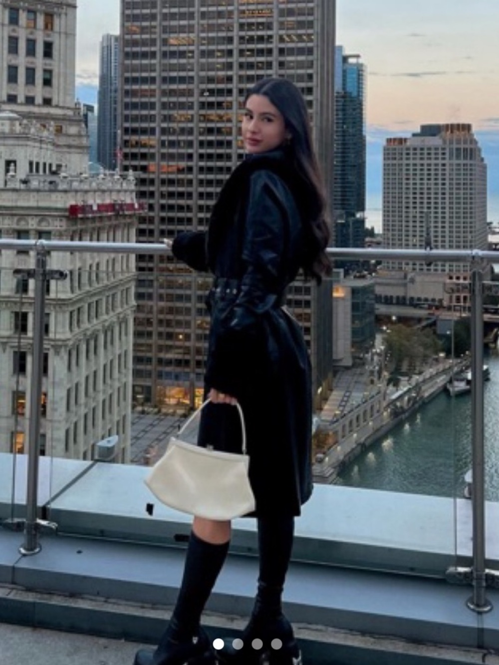 Princess Polly Black Leather Fur-Trim Trench Coat